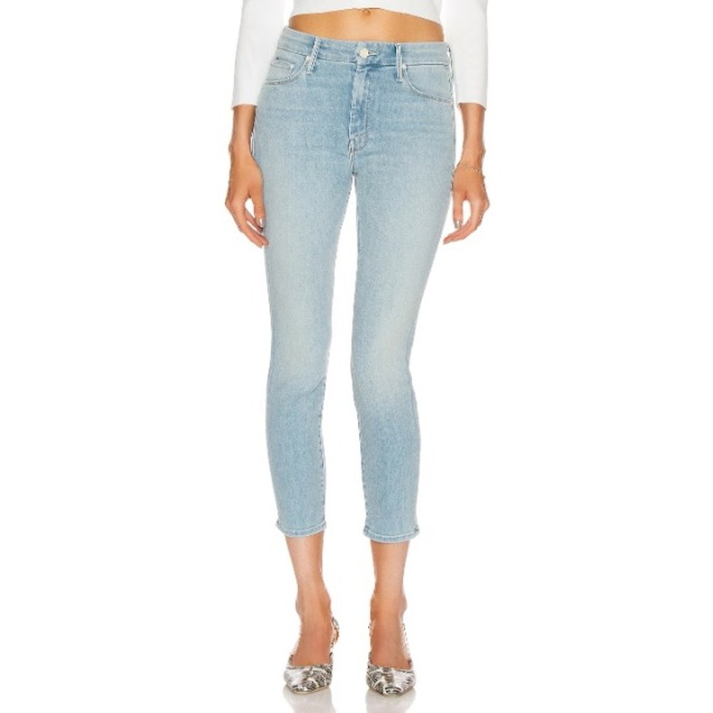 Mother The Looker Crop Jeans Skinny Swimming Pool Sunday Light Wash Size 27